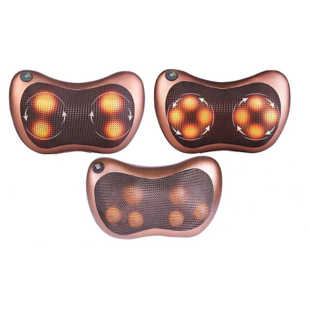 Роликовая массажная подушка Massage Pillow с инфракрасным подогревом