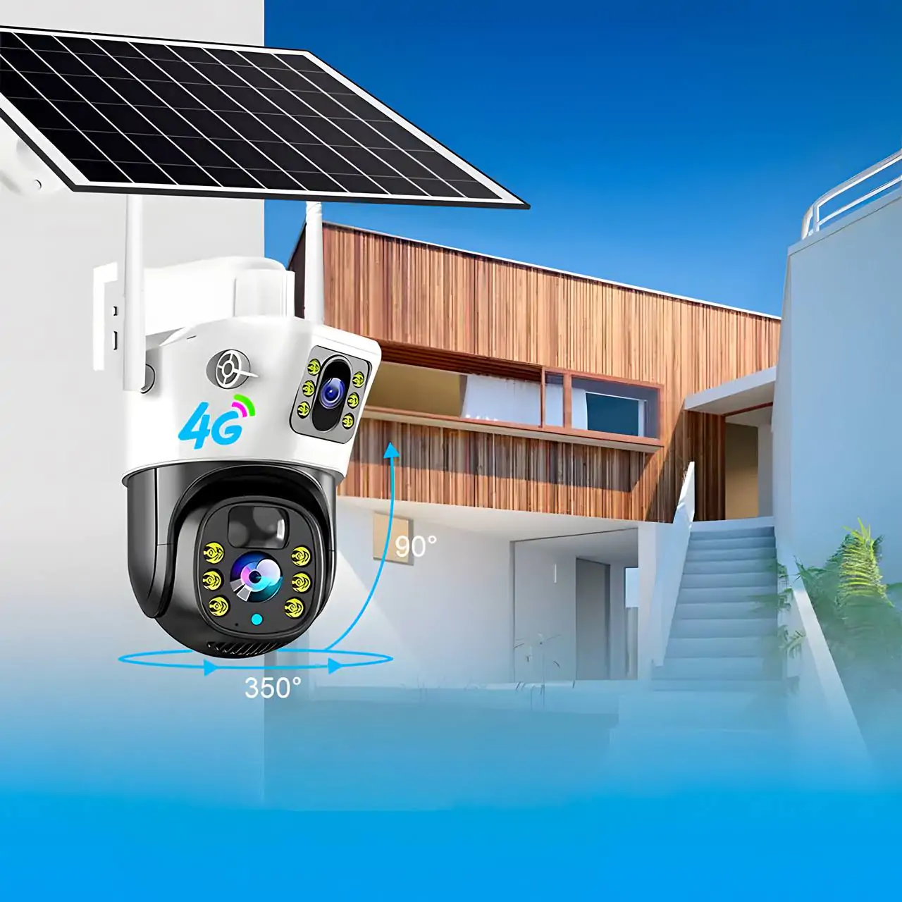 Вулична 4G Камера відеоспостереження UKC V380pro з сонячною панеллю та акумулятором