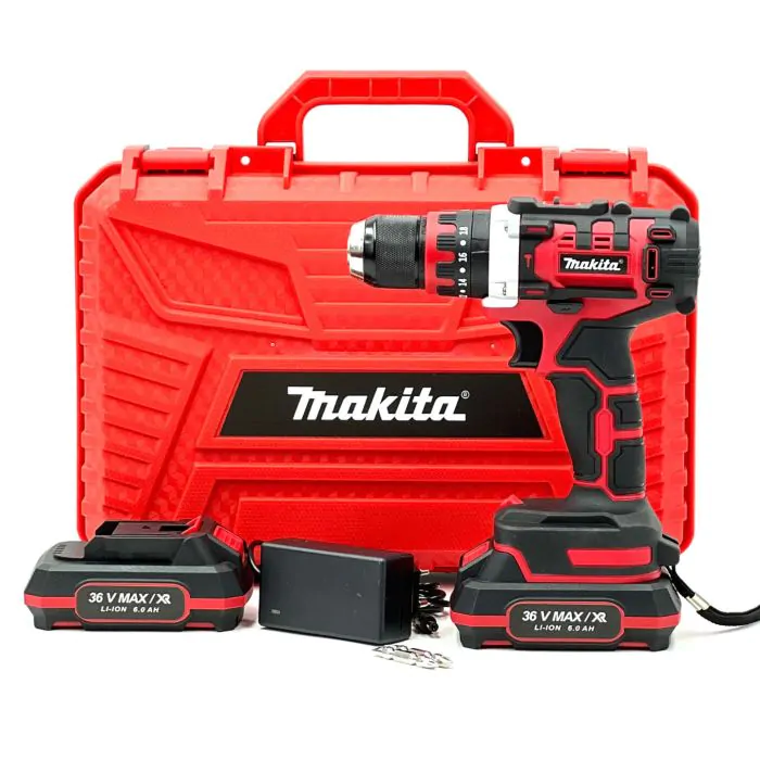 Аккумуляторный ударный дрель-шуруповерт Makita DHP486 RED (36V, 6Ah) с металлическим патроном 10мм Макита