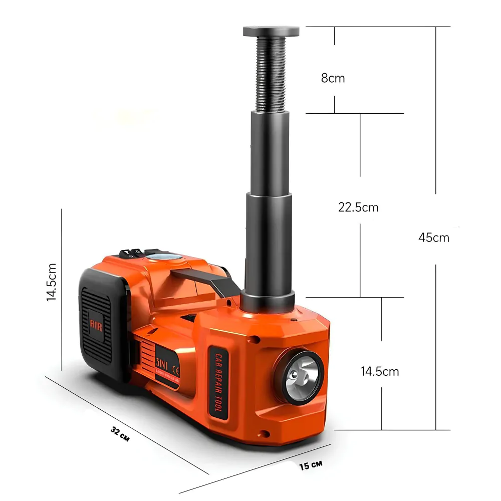 Домкрат та компресор електрогідравлічний 180w ZSY03-X 12V навантаженням до 5 тонн Домкрат + Компресор + Ліхтарик