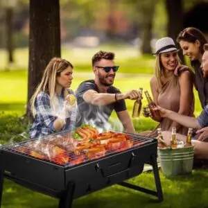 Мангал складаний з решіткою похідний 43×30×23 (см) переносний маленький розкладний на ніжках