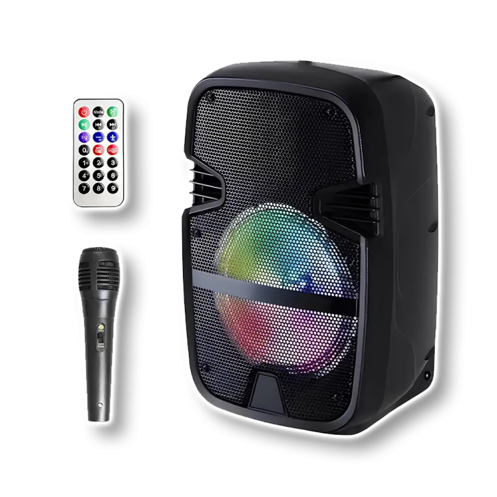 Портативна акустична Bluetooth колонка з RGB підсвічуванням, мікрофоном і пультом